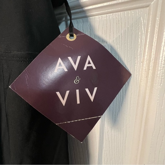 NWT Ava & Viv plus size Swim Dress black white stripe one piece Size 22W - Picture 3 of 8